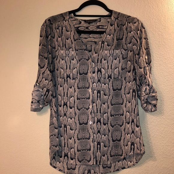 Express Snake Skin pattern button down blouse - Picture 2 of 8